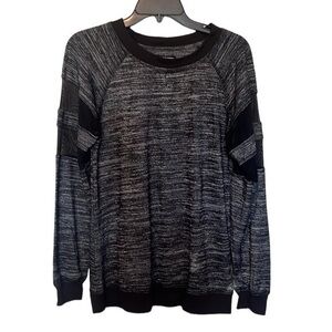 STEVE MADDEN Long sleeve top gray and black 2 line mesh on the sleeves small